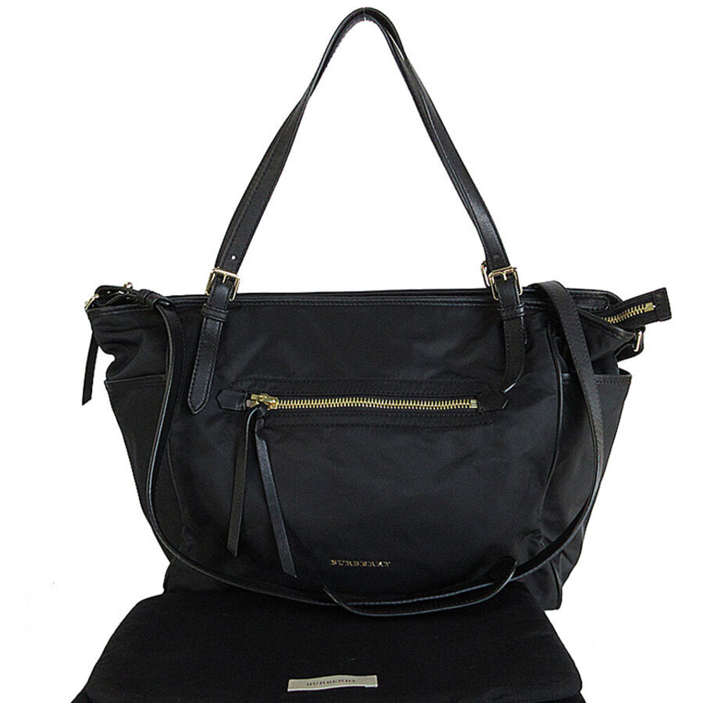 Burberry Black Bag Shoulder Mothers Leather - Picture 2 of 4